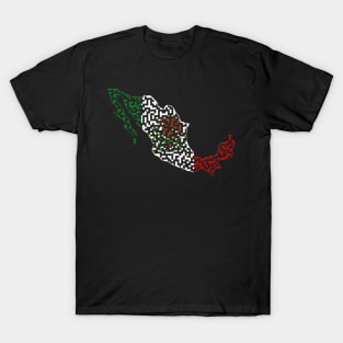 Mexico Outline Maze & Labyrinth T-Shirt